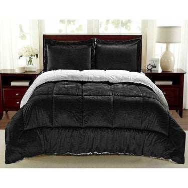2 Piece Ultra Soft Sherpa Wrinkle Resistant Comforter Set